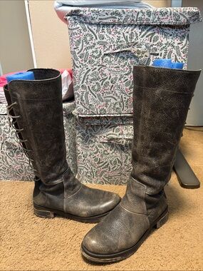 CAT grey knee high boots 11